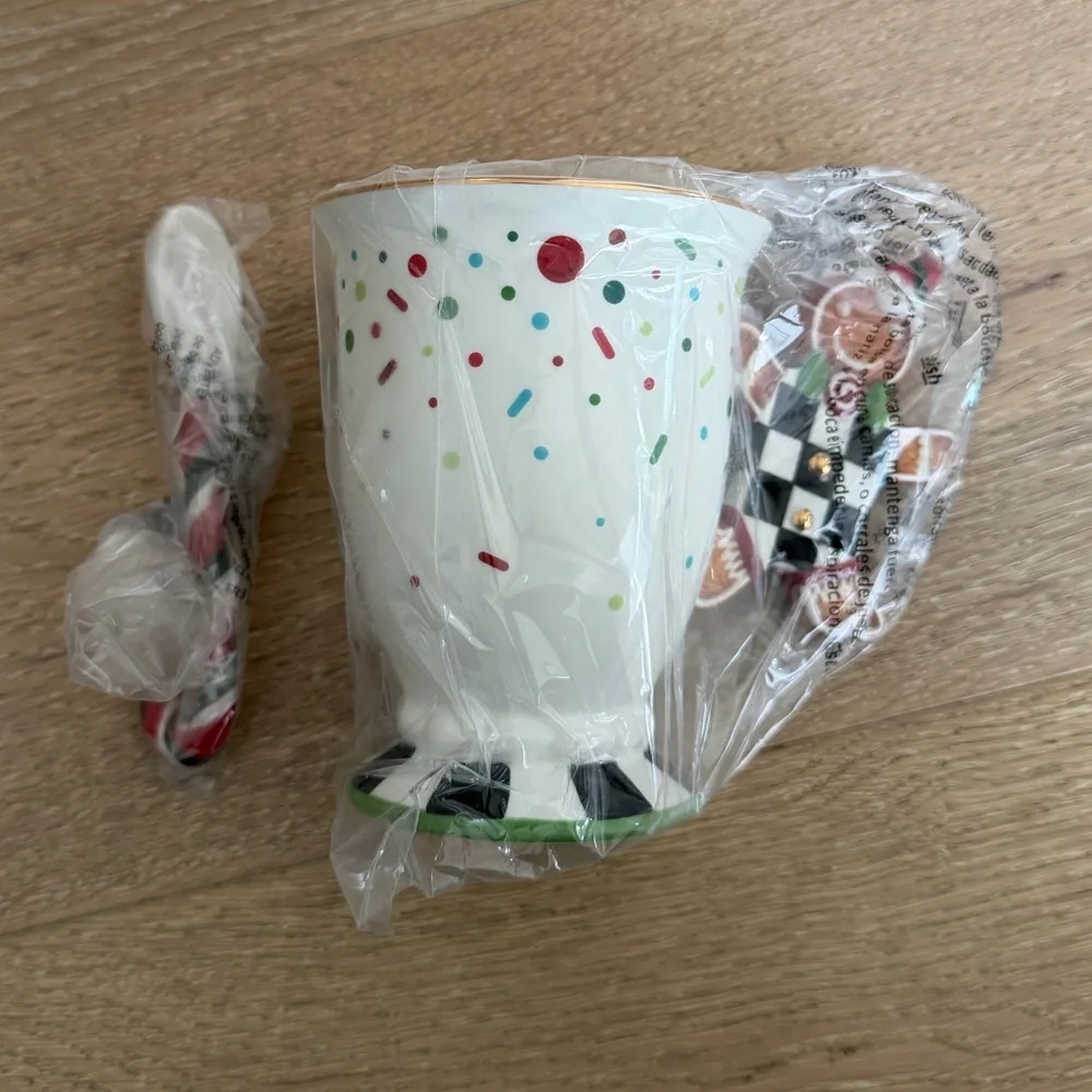 MacKenzie-Childs Bake Shop Gingerbread Handle Mug With Spoon